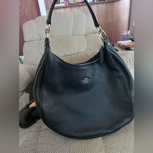 Coach leather hobo bag black